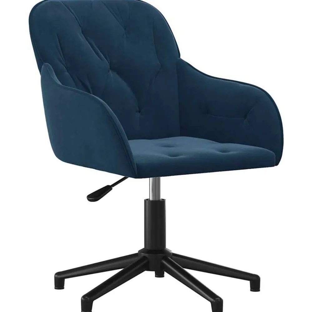 Meubles De Bureau-vidaXL Chaise pivotante de bureau Velours Bleu