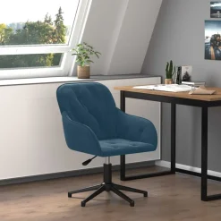 Meubles De Bureau-vidaXL Chaise pivotante de bureau Velours Bleu