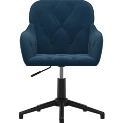 Meubles De Bureau-vidaXL Chaise pivotante de bureau Velours Bleu