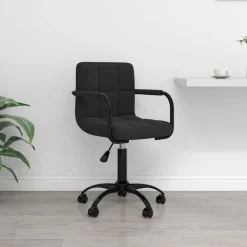 Meubles De Bureau-vidaXL Chaise pivotante de bureau Velours Noir