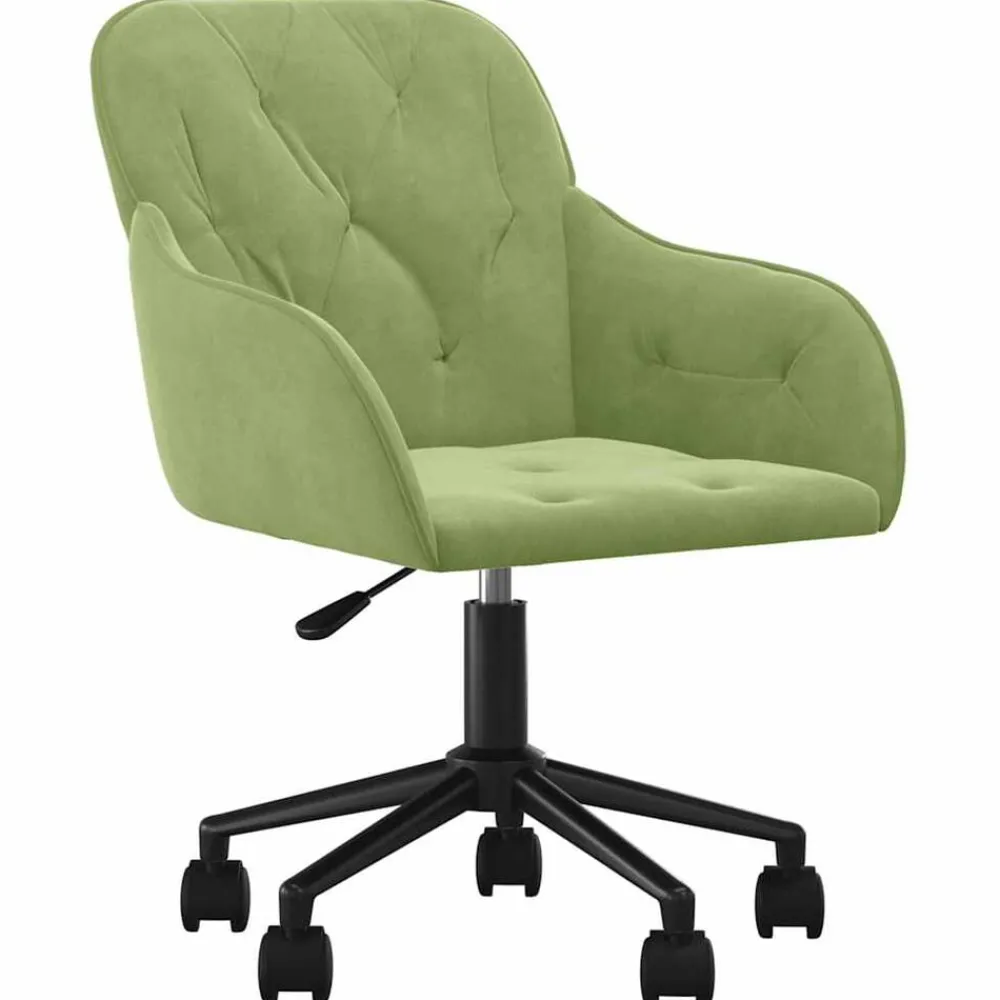 Meubles De Bureau-vidaXL Chaise pivotante de bureau Velours Vert clair