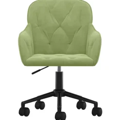 Meubles De Bureau-vidaXL Chaise pivotante de bureau Velours Vert clair