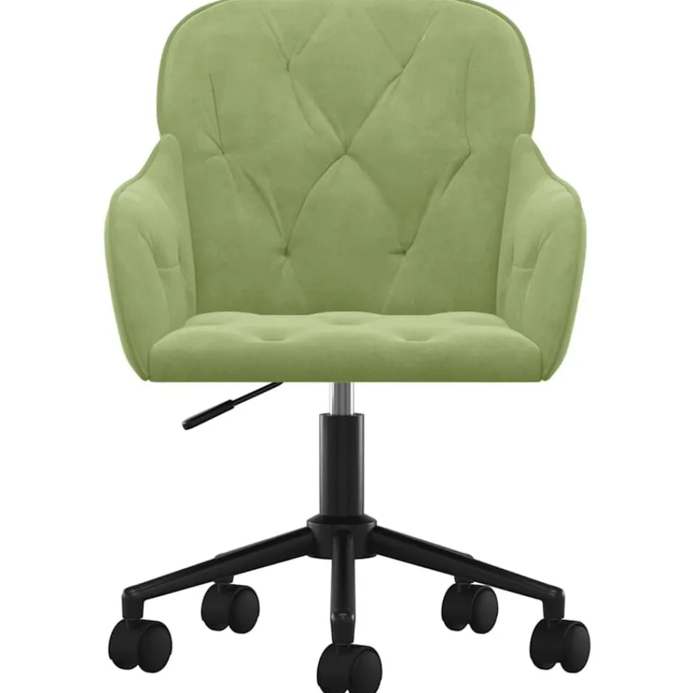 Meubles De Bureau-vidaXL Chaise pivotante de bureau Velours Vert clair