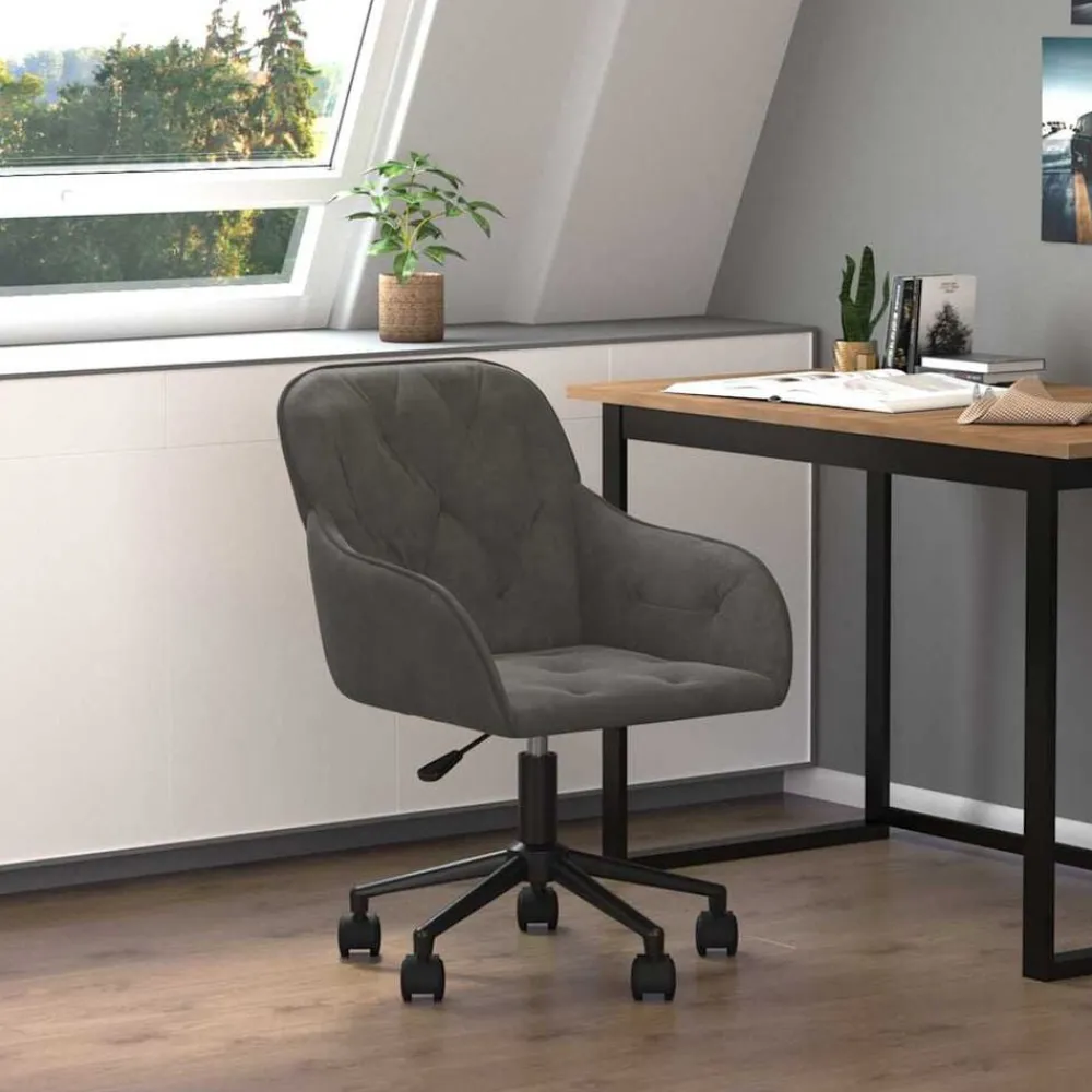 vidaXL Chaise pivotante de bureau Velours