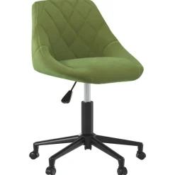 Meubles De Bureau-vidaXL Chaise pivotante de bureau Velours Vert clair