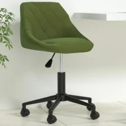 Meubles De Bureau-vidaXL Chaise pivotante de bureau Velours Vert clair
