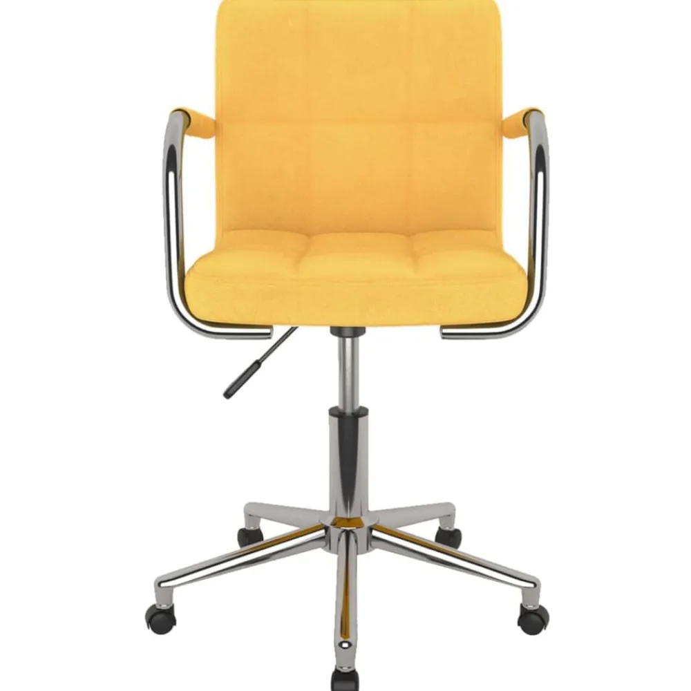 Meubles De Bureau-vidaXL Chaise pivotante de bureau Tissu jaune moutarde