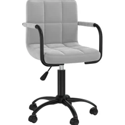 Meubles De Bureau-vidaXL Chaise pivotante de bureau Velours Gris clair