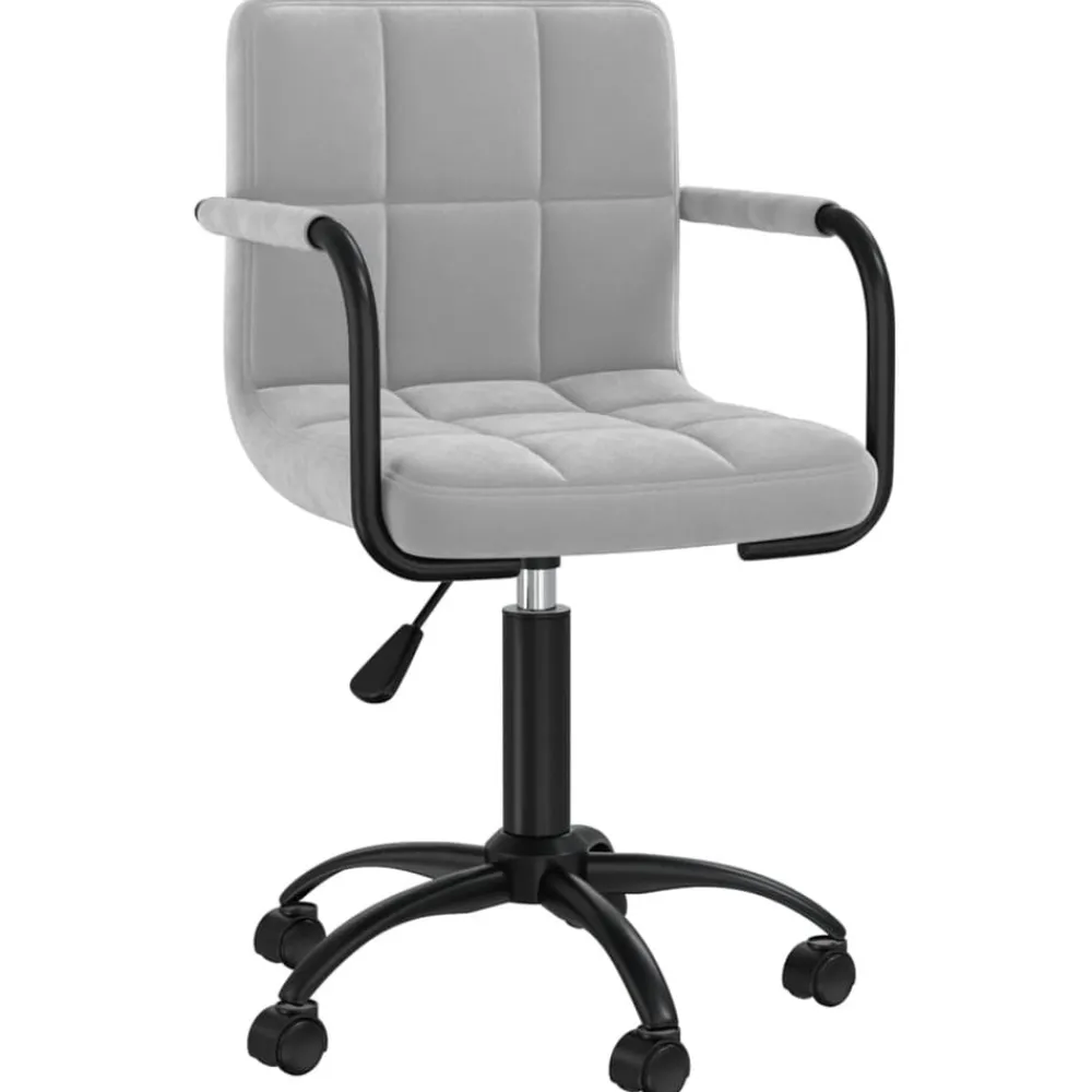 Meubles De Bureau-vidaXL Chaise pivotante de bureau Velours Gris clair
