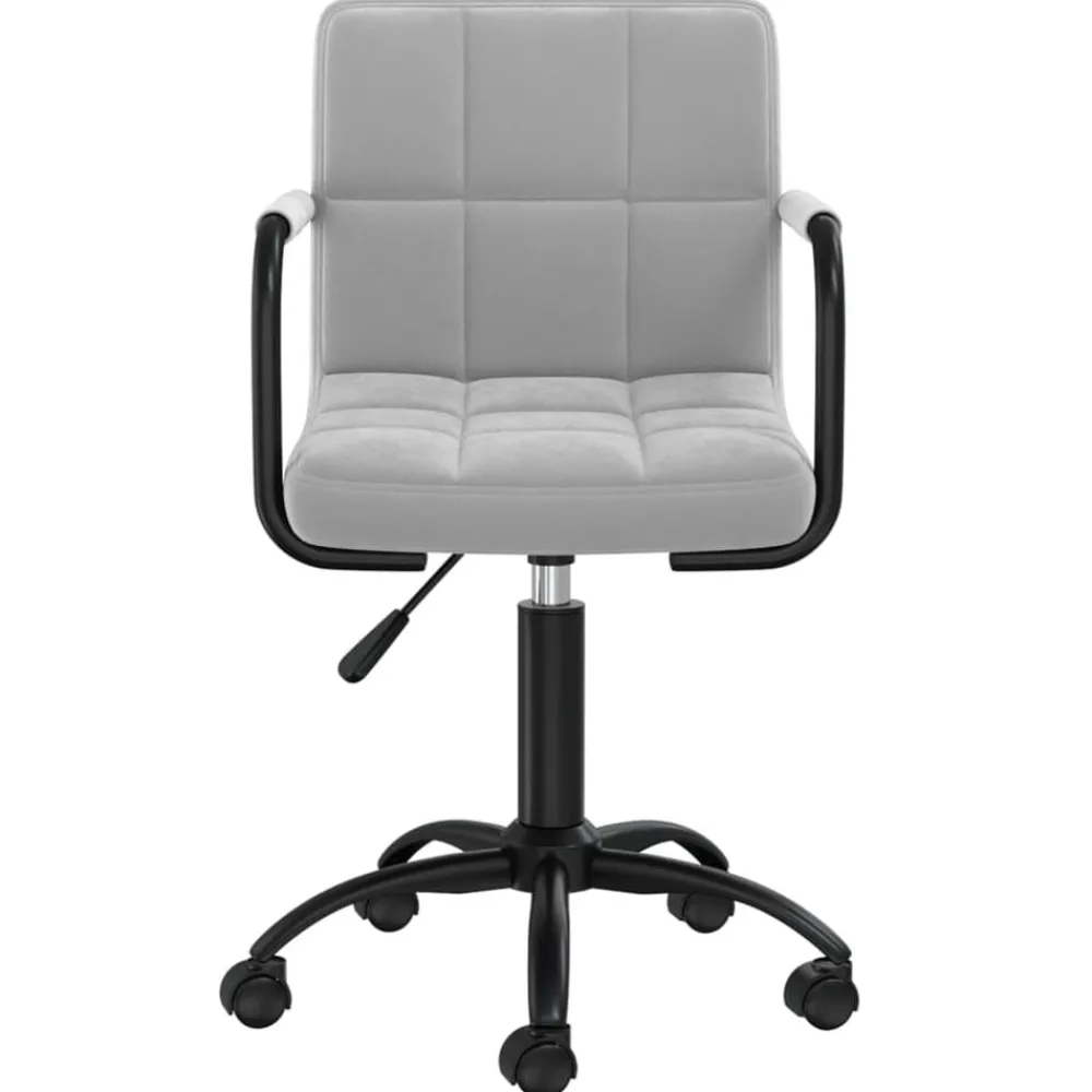 Meubles De Bureau-vidaXL Chaise pivotante de bureau Velours Gris clair