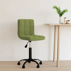 Meubles De Bureau-vidaXL Chaise pivotante de bureau Velours Vert clair