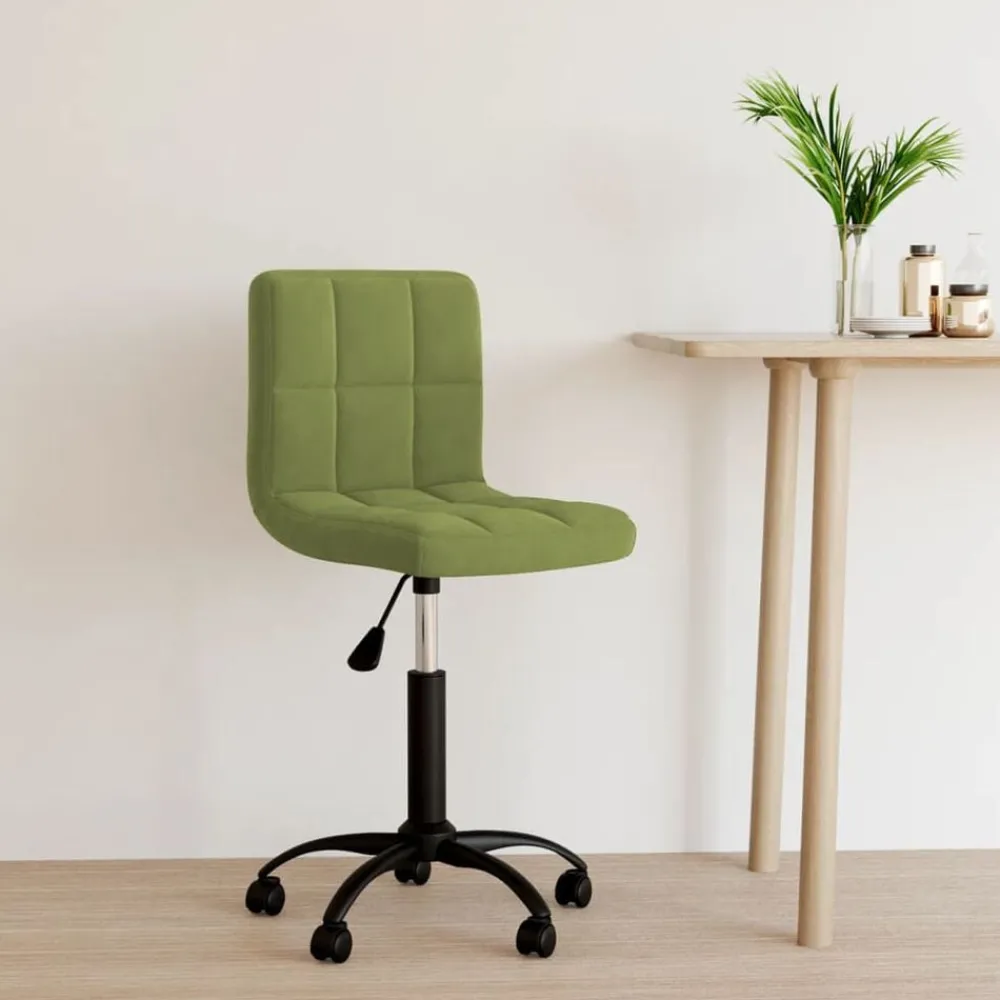 Meubles De Bureau-vidaXL Chaise pivotante de bureau Velours Vert clair
