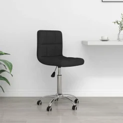 Meubles De Bureau-vidaXL Chaise pivotante de bureau Tissu Noir