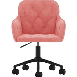 Meubles De Bureau-vidaXL Chaise pivotante de bureau Velours Rose