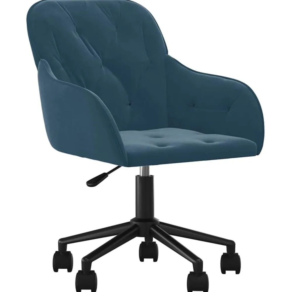 Meubles De Bureau-vidaXL Chaise pivotante de bureau Velours Bleu
