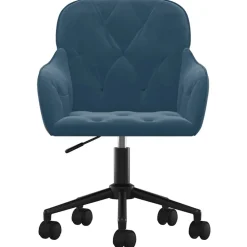 Meubles De Bureau-vidaXL Chaise pivotante de bureau Velours Bleu