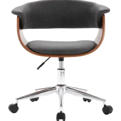 vidaXL Chaise pivotante de bureau Bois courbé et tissu
