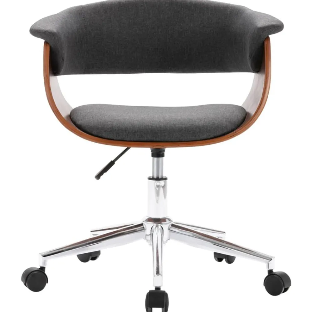vidaXL Chaise pivotante de bureau Bois courbé et tissu