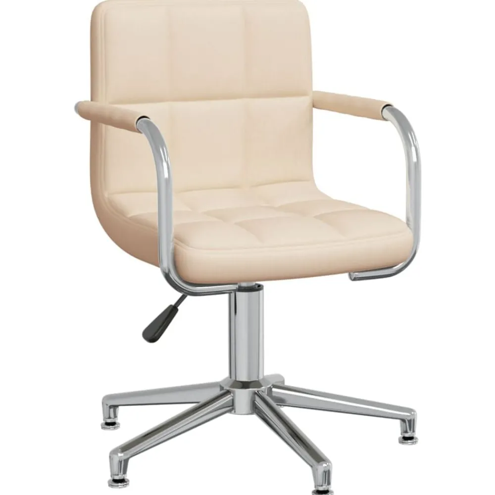 Meubles De Bureau-vidaXL Chaise pivotante de bureau Crème Tissu Crème