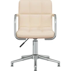 Meubles De Bureau-vidaXL Chaise pivotante de bureau Crème Tissu Crème