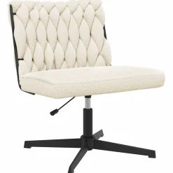 Fauteuils Et Chaises-vidaXL Chaise pivotante de bureau crème bouclé comme de la laine tissu Crème