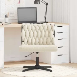 Fauteuils Et Chaises-vidaXL Chaise pivotante de bureau crème bouclé comme de la laine tissu Crème