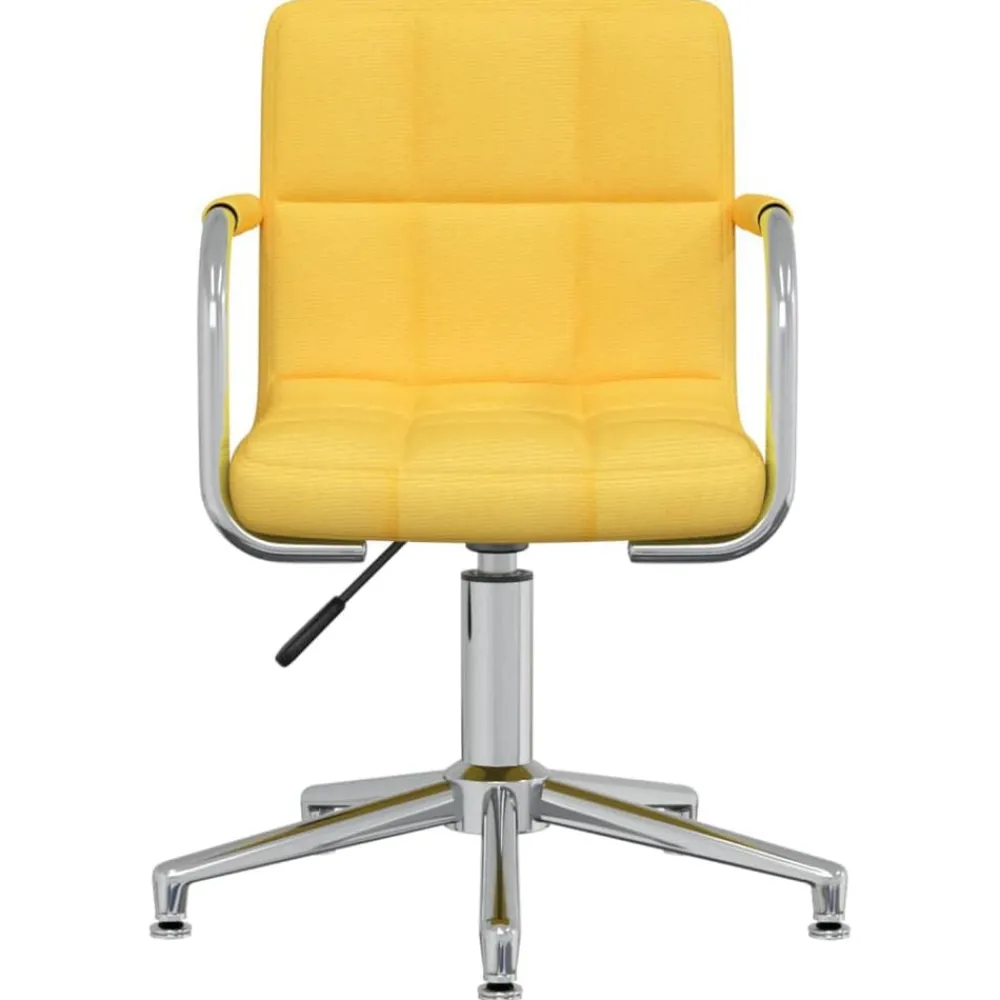 Meubles De Bureau-vidaXL Chaise pivotante de bureau Tissu jaune moutarde
