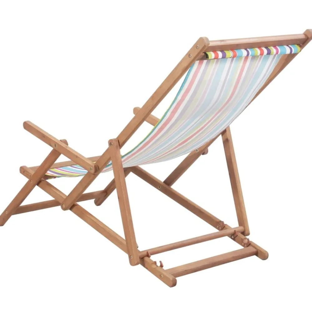 vidaXL Chaise pliable de plage Tissu et cadre en bois