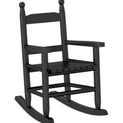 Fauteuils Et Chaises-vidaXL Chaises à bascule enfants lot de 2 bois de peuplier massif Noir