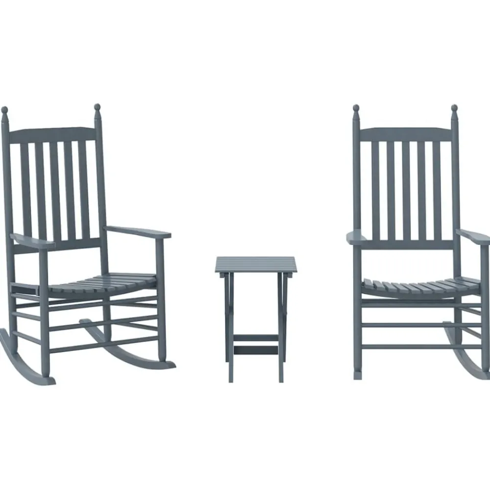 vidaXL Chaises à bascule lot de 2 table pliable massif peuplier