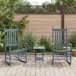 vidaXL Chaises à bascule lot de 2 table pliable massif peuplier