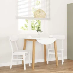 vidaXL Chaises à manger 2 pcs bois massif caoutchouc