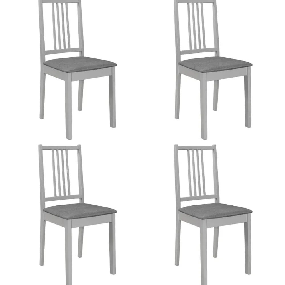 vidaXL Chaises à manger avec coussins lot de 4 bois solide
