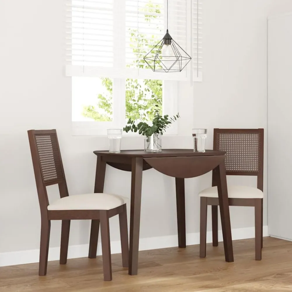 Fauteuils Et Chaises-vidaXL Chaises à manger coussins 2 pcs marron bois massif caoutchouc Marron et clair
