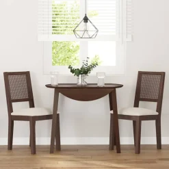Fauteuils Et Chaises-vidaXL Chaises à manger coussins 2 pcs marron bois massif caoutchouc Marron et clair