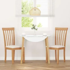 vidaXL Chaises à manger coussins 2 pcs naturel bois massif caoutchouc