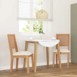 vidaXL Chaises à manger coussins 2 pcs bois massif caoutchouc