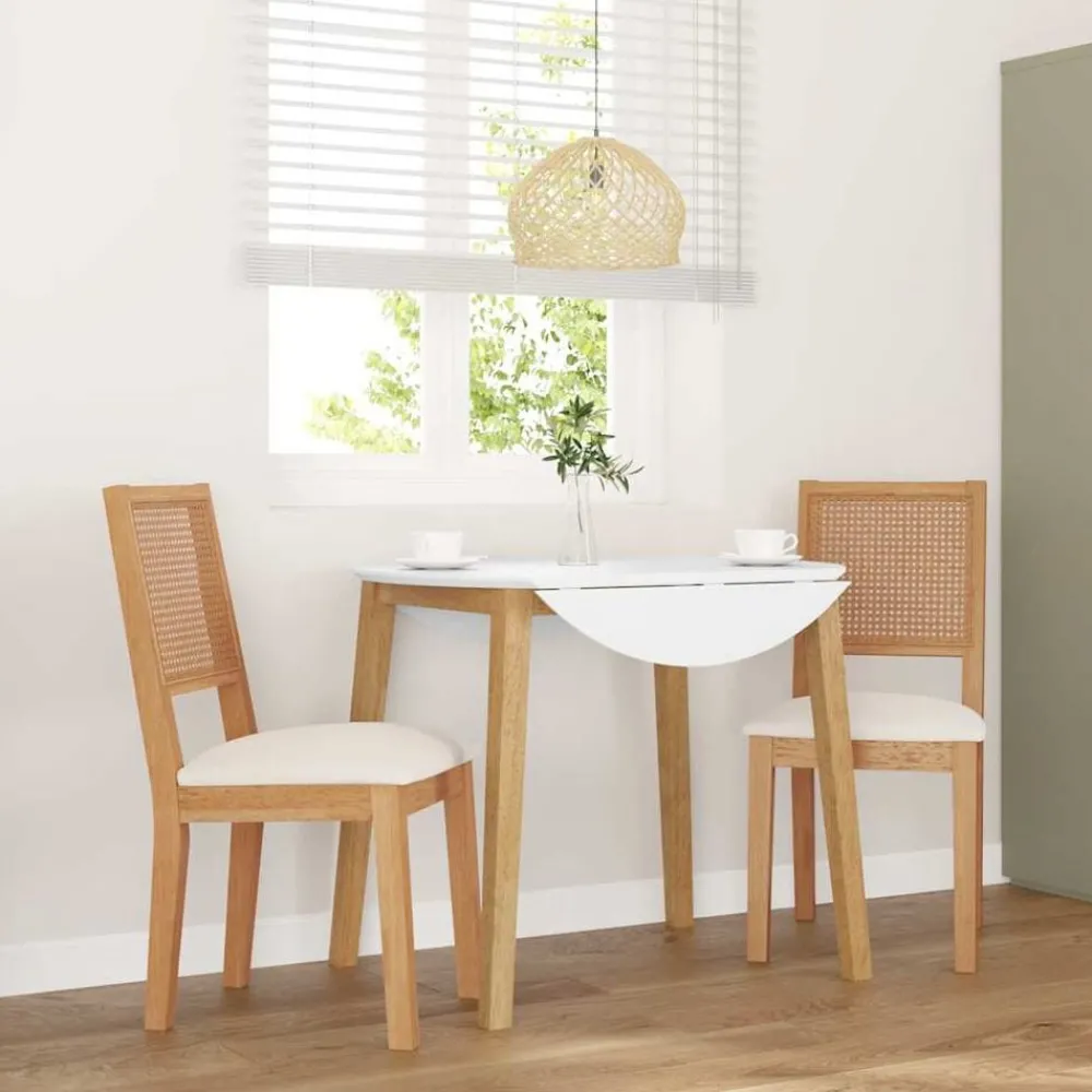 vidaXL Chaises à manger coussins 2 pcs bois massif caoutchouc