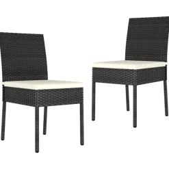 Mobilier De Jardin-vidaXL Chaises à manger de jardin lot de 2 Résine tressée Noir