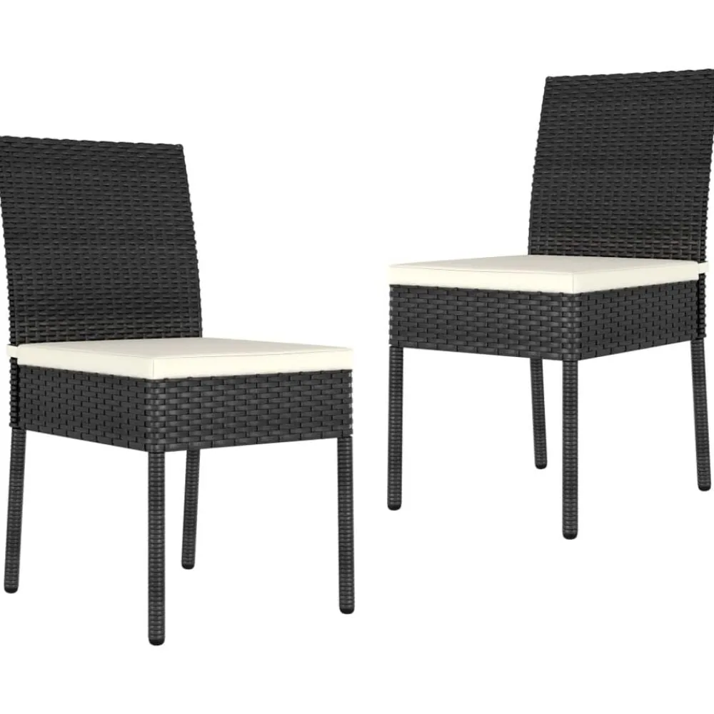 Mobilier De Jardin-vidaXL Chaises à manger de jardin lot de 2 Résine tressée Noir