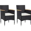 Mobilier De Jardin-vidaXL Chaises à manger de jardin lot de 2 Résine tressée Noir