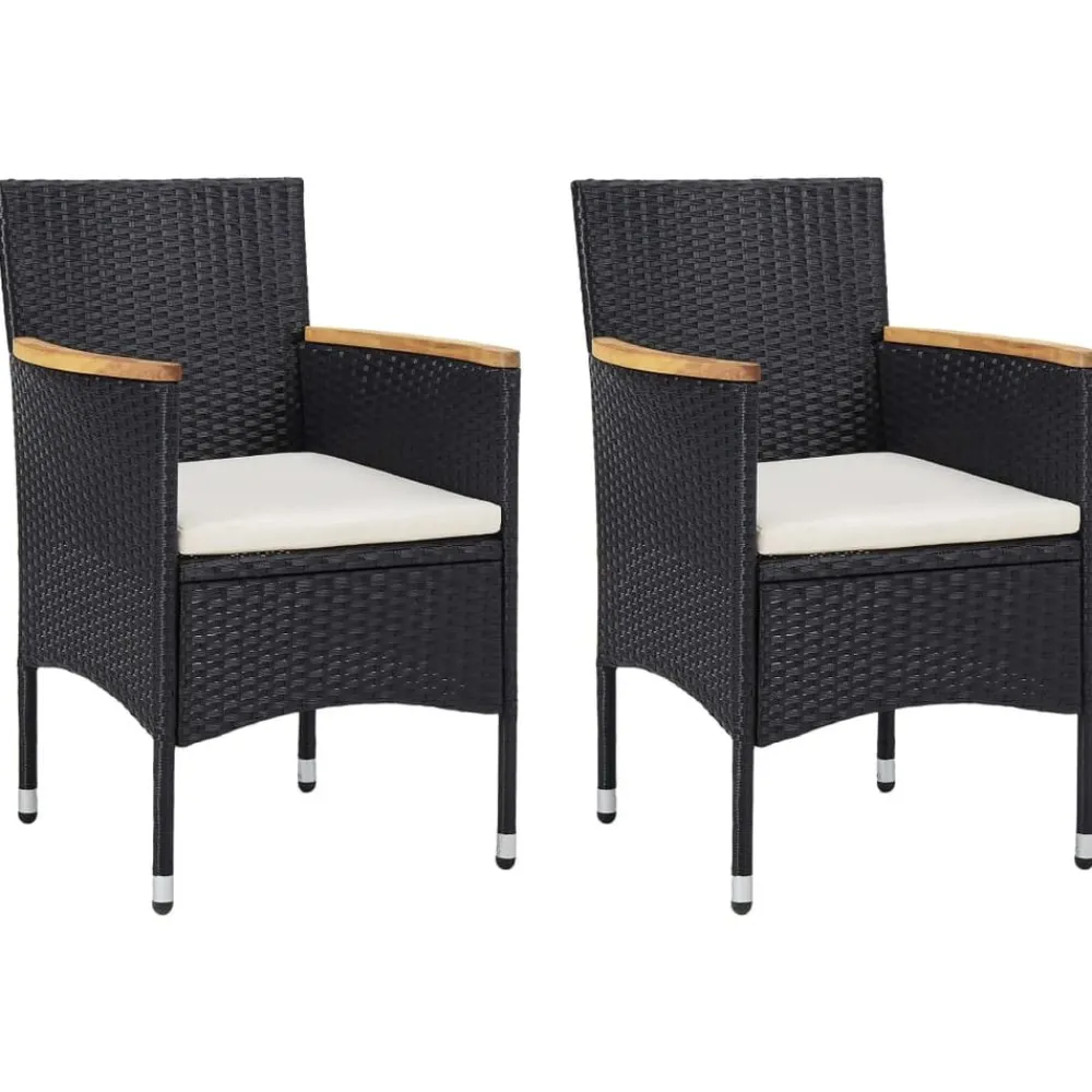 Mobilier De Jardin-vidaXL Chaises à manger de jardin lot de 2 Résine tressée Noir