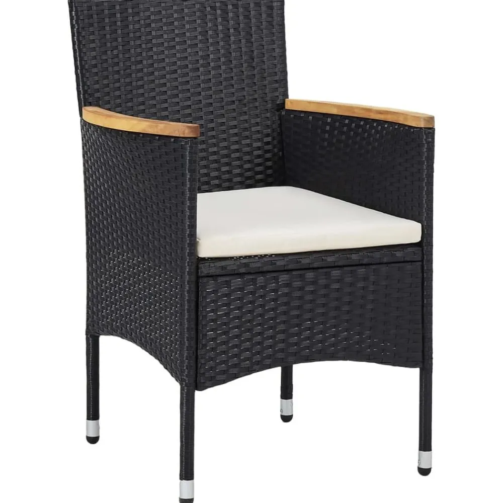 Mobilier De Jardin-vidaXL Chaises à manger de jardin lot de 2 Résine tressée Noir