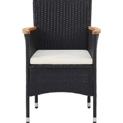 Mobilier De Jardin-vidaXL Chaises à manger de jardin lot de 2 Résine tressée Noir