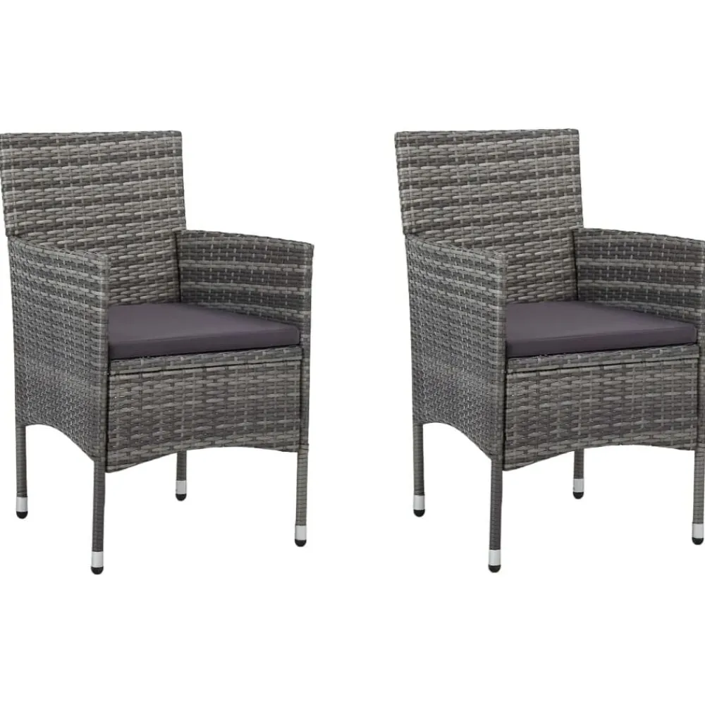 vidaXL Chaises à manger de jardin lot de 2 Résine tressée