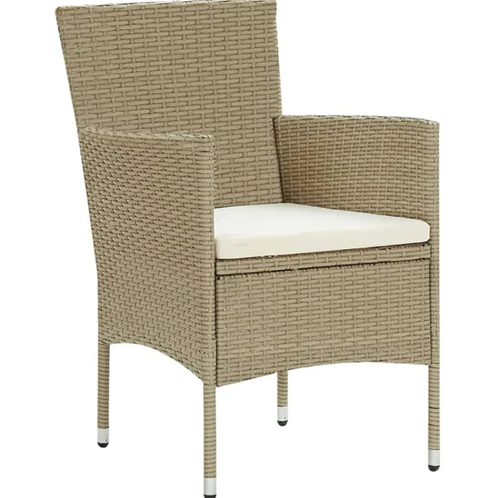 vidaXL Chaises à manger de jardin lot de 4 Résine tressée