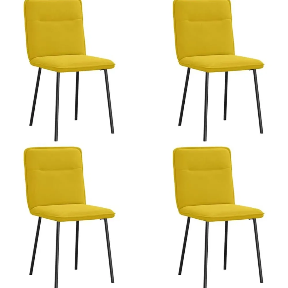 Fauteuils Et Chaises-vidaXL Chaises à manger lot de 4 velours Jaune