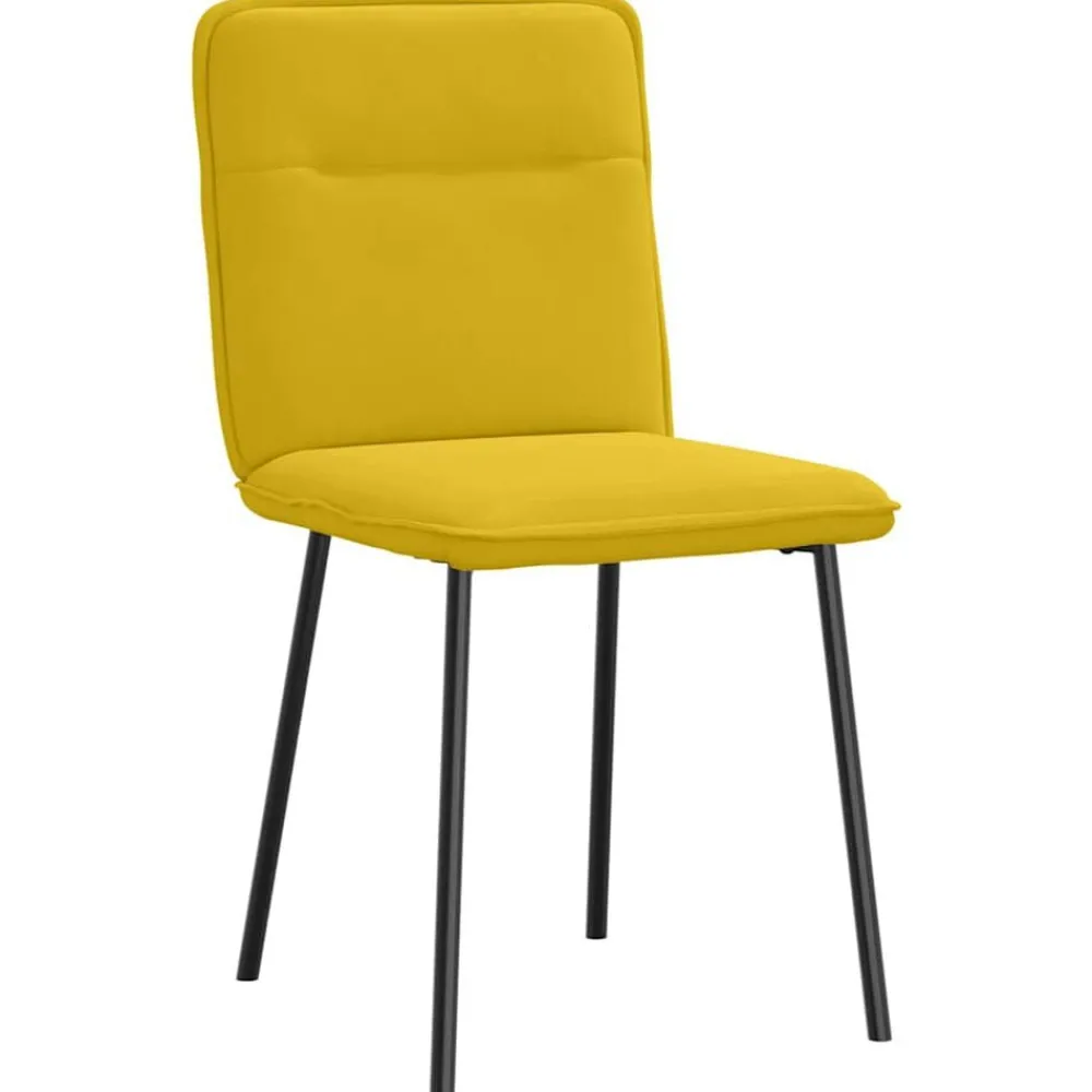 Fauteuils Et Chaises-vidaXL Chaises à manger lot de 4 velours Jaune