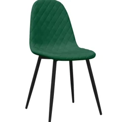 Fauteuils Et Chaises-vidaXL Chaises à manger lot de 4 Velours Vert foncé