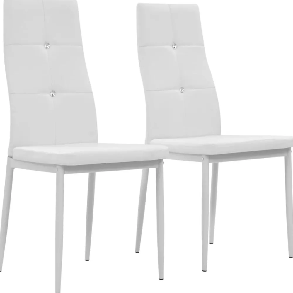 Fauteuils Et Chaises-vidaXL Chaises à manger lot de 2 similicuir Blanc